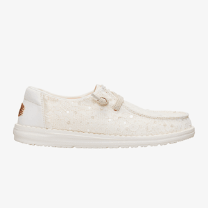 Кроссовки Hey Dude Wendy Sequin Lace Ivory