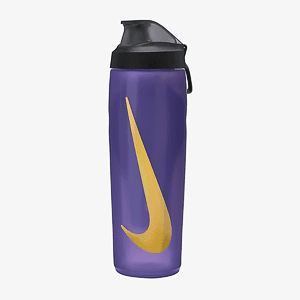Бутылка NIKE REFUEL BOTTLE LOCKING LID 24 OZ ACTION GRAPE/BLACK/METALLIC GOLD 24OZ
