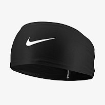 Повязка на голову NIKE DRI-FIT FURY CLASSIC WIDE HEADBAND BLACK/WHITE/WHITE OSFM