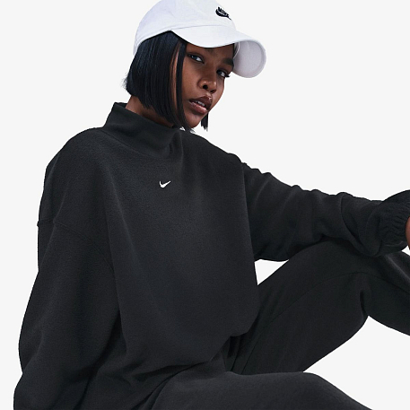 Толстовка NIKE W NSW PHNX PLSH LS MOCK TOP