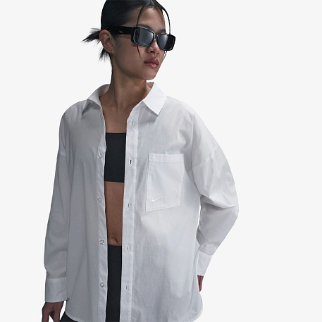 Рубашка NIKE W NSW NK CHLL PPLN LS BTN TOP