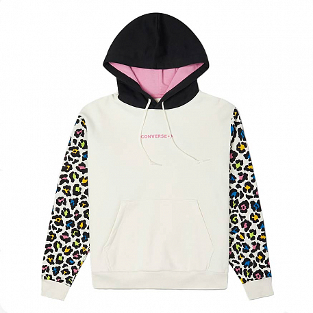 Толстовка Converse Stand Out Leopard Sleeve Go To Hoodie