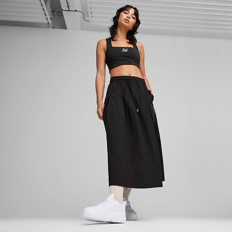 Юбка PUMA INFUSE PLEATED MIDI SKIRT PUMA BLACK