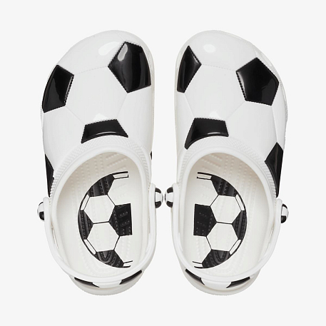 Клоги Crocs CLASSIC SOCCER BALL CLOG K WHI/BLK