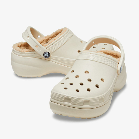 Клоги Crocs Classic   Platform   Lined Clog W Bone