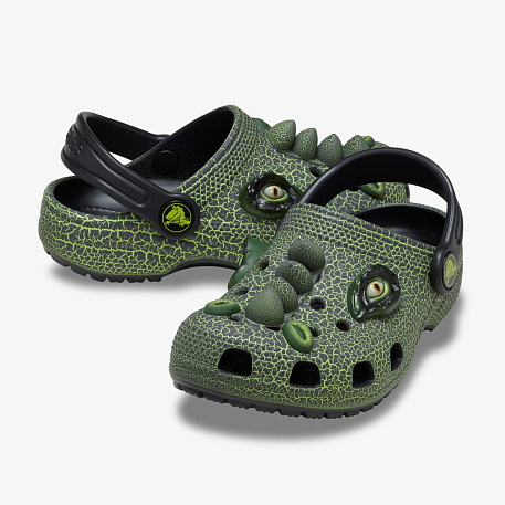 Клоги Crocs CLASSIC  IAM  SCARY  DINO CLOG T BLK