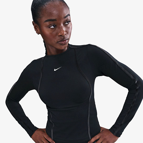 Футболка с длинным рукавом NIKE W NK ONE DF FITTED LSTOP SI WT