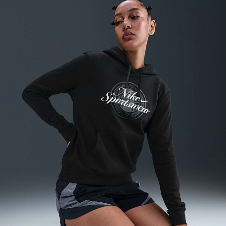 Толстовка NIKE W NSW CLUB FLC GX STD PO HDY