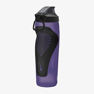 Бутылка NIKE REFUEL BOTTLE LOCKING LID 24 OZ ACTION GRAPE/BLACK/METALLIC GOLD 24OZ