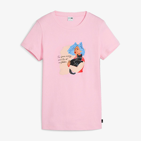 Футболка Puma GRAPHICS POSITIVE VIBE Tee Pink Lilac