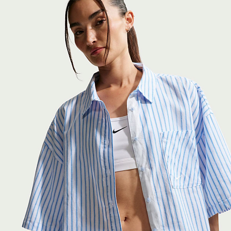 Рубашка NIKE W NSW OFFLN WVN PPLN STRP SS