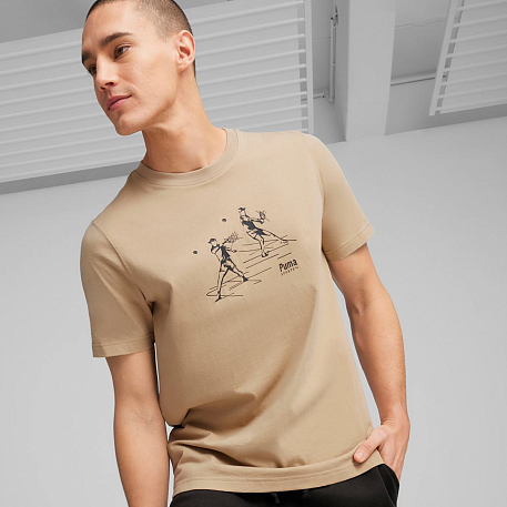 Футболка Puma TEAM Graphic Tee Prairie Tan