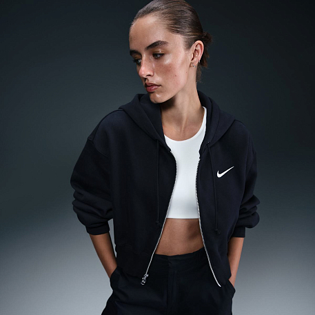 Толстовка NIKE W NSW PHNX FLC LSE CROP FZ HDY