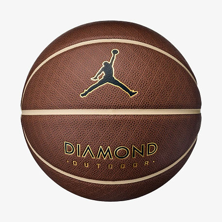 Мяч баскетбольный JORDAN DIAMOND OUTDOOR 8P DEFLATED LOTUS/SESAME/METALLIC GOLD/BLACK 07