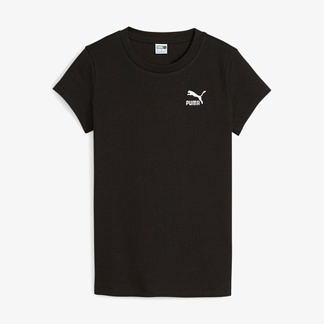 Футболка CLASSICS Ribbed Slim Tee PUMA Black