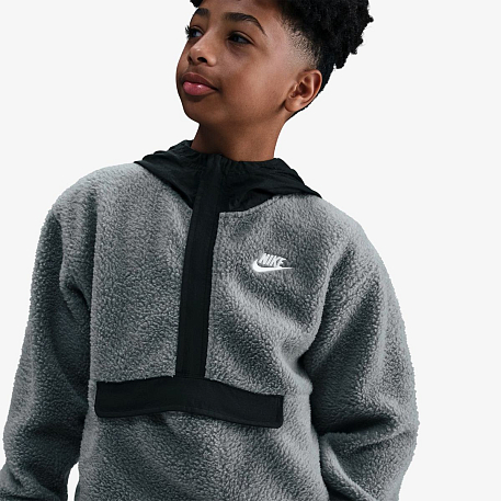 Толстовка NIKE K NSW CLUB FLC LOOSE QZ HDY WZ