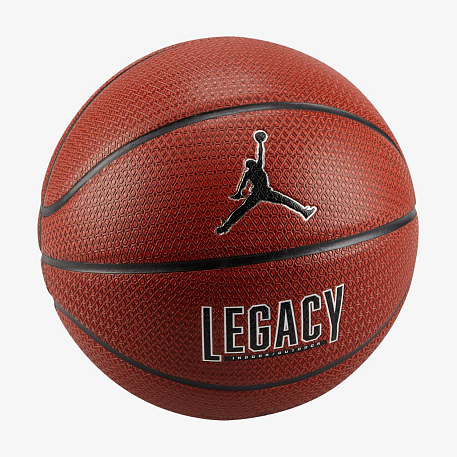 Мяч баскетбольный JORDAN LEGACY 2.0 8P DEFLATED AMBER/BLACK/METALLIC SILVER/BLACK 06
