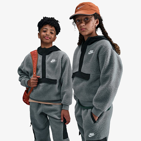 Толстовка NIKE K NSW CLUB FLC LOOSE QZ HDY WZ
