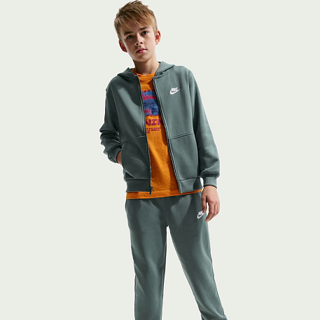 Толстовка NIKE K NSW CLUB FT HD FZ LS LBR