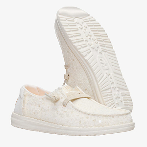 Кроссовки Hey Dude Wendy Sequin Lace Ivory