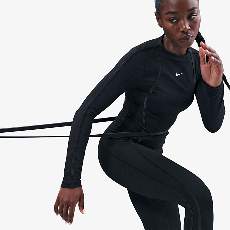 Футболка с длинным рукавом NIKE W NK ONE DF FITTED LSTOP SI WT