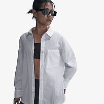 Рубашка NIKE W NSW NK CHLL PPLN LS BTN TOP