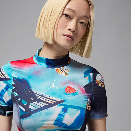 Футболка JORDAN W J SS KNIT TOP AOP
