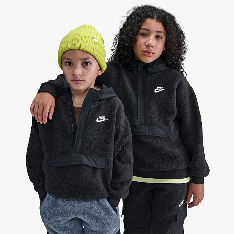 Толстовка NIKE K NSW CLUB FLC LOOSE QZ HDY WZ