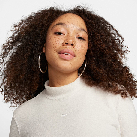 Толстовка NIKE W NSW PHNX PLSH LS CROP TOP